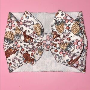 Handmade Floral & Chocolate bunny Print NB/Toddler Headwrap/Headband